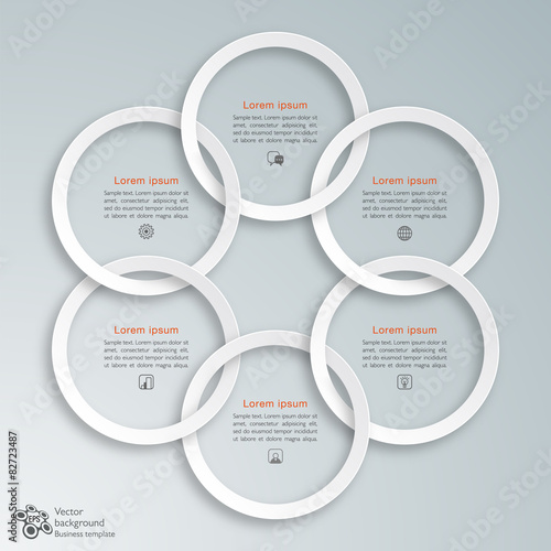 Interlocking White Rings #Vector Graphic