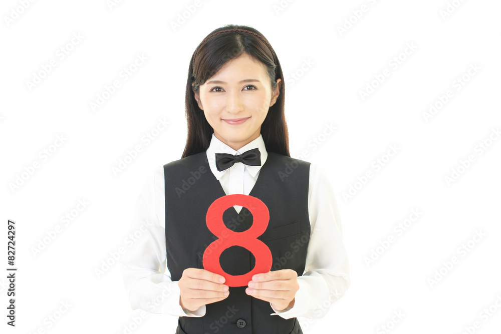 笑顔のウェイトレス