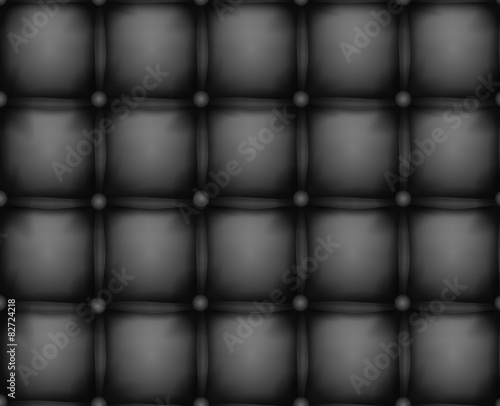 Vector texture leather upholstery sofa.  Black background