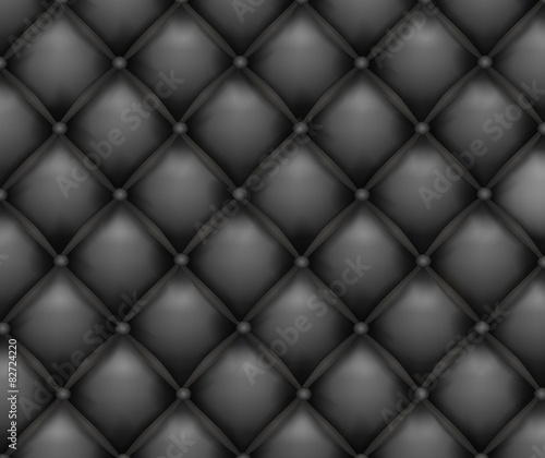 Vector texture leather upholstery sofa. Black background