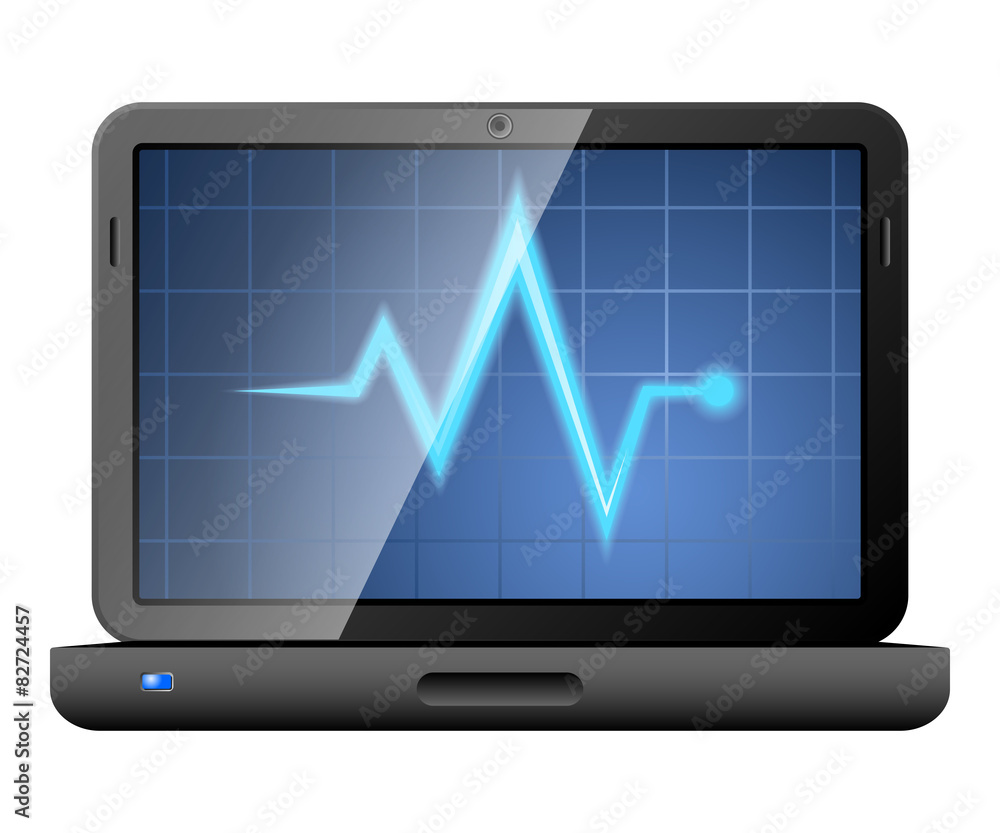 Laptop with diagnostic utility on the screen. Vector Laptop with diagnostic utility on the screen. Vector
