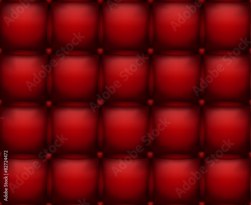 Vector texture leather upholstery sofa. red background