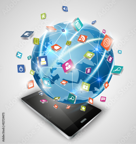 Smart Phones and Globe Connections Social media