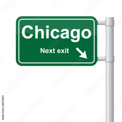 Chicago next exit green signal vector