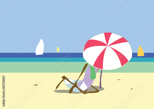 Beach. idyll contemplation. Vector