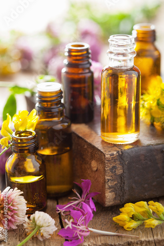 essential oils and medical flowers herbs photo