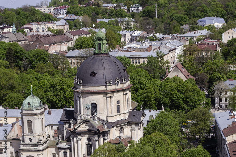 LVOV, UKRAINE - MAY 3, 2015: View of the city from a height