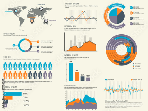 Collection of business infographics elements.
