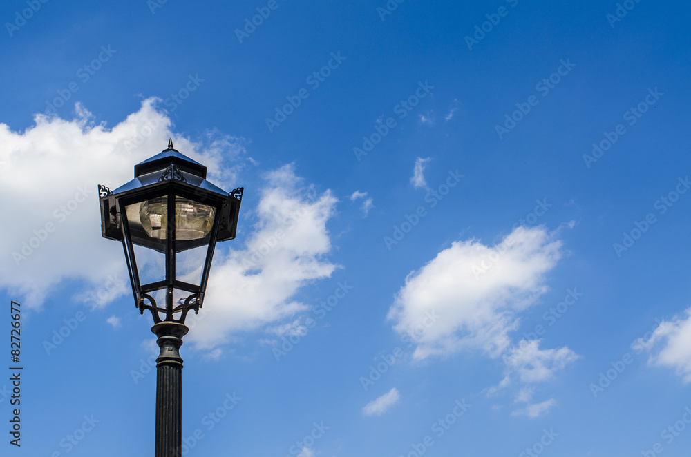 Street lamp on blue sky Street lamp on blue sky