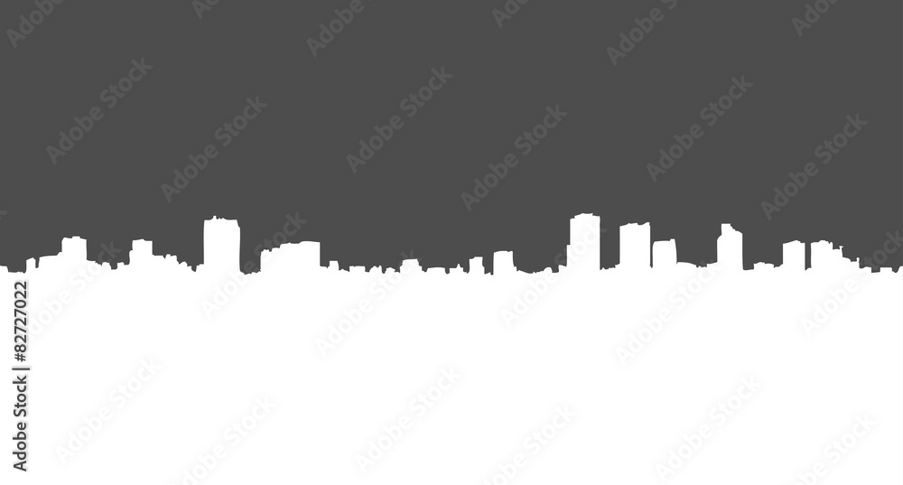 Vector Silhouette of City Buildings. Landscape, View, Panorama.