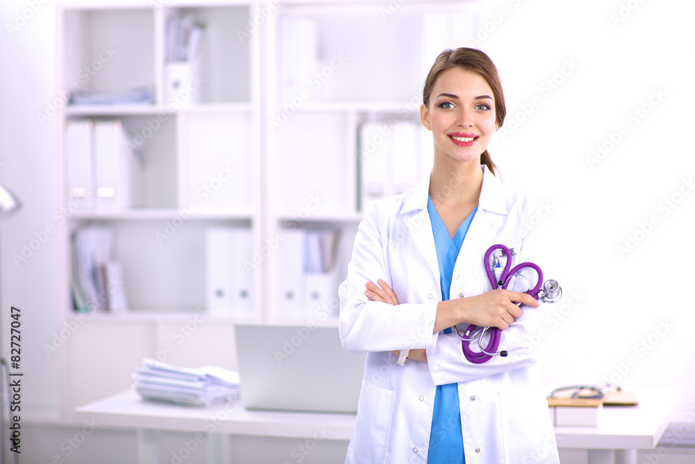 Medical team sitting at the table in modern hospital Medical team sitting at the table in modern hospital