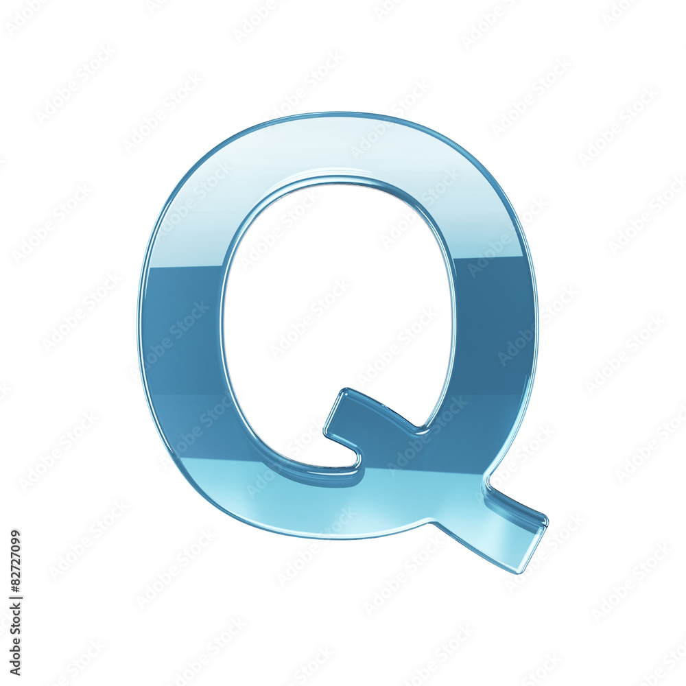 3d render of glass glossy transparent alphabet letter symbol - Q 3d render of glass glossy transparent alphabet letter symbol - Q