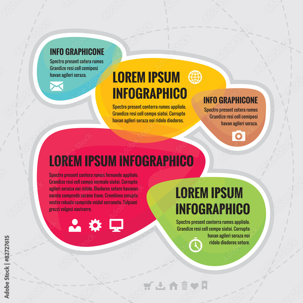 Obraz premium Business infographic concept for presentation, brochure, website and other design projects. Curvilinear abstract forms. Design elements.