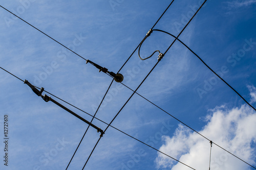 Wallpaper Mural Electric lines on blue sky Torontodigital.ca