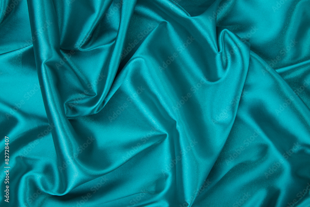 Fototapeta premium Close up of blue silk.