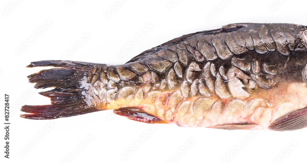 Grilled carp fish tail.