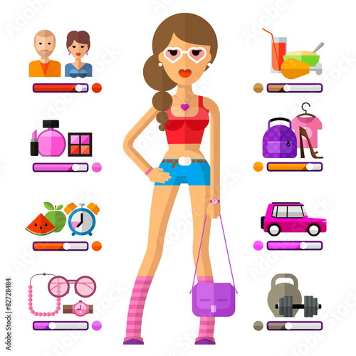 young girl vector logo design template. lifestyle or teenage
