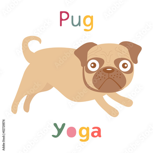 An illustration of pug doing yoga