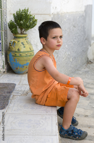 Child on street photo