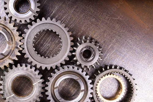 gears on metal background