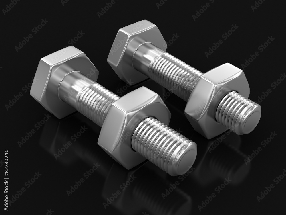 Metal bolts (clipping path included) Metal bolts (clipping path included)
