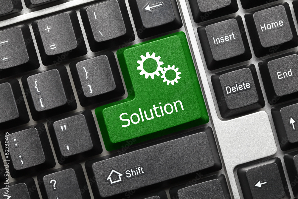 Conceptual keyboard - Solution (green key with gear symbol) Conceptual keyboard - Solution (green key with gear symbol)