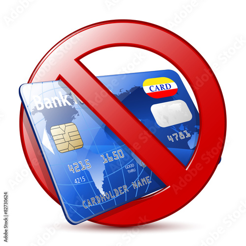 No credit card sign. Vector