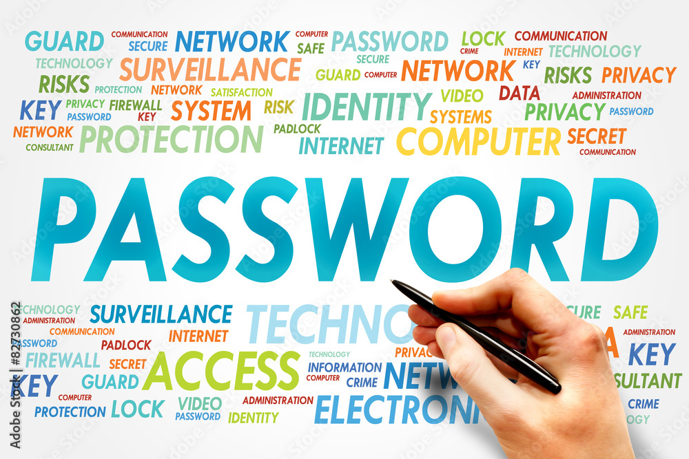 PASSWORD word cloud, business concept PASSWORD word cloud, business concept