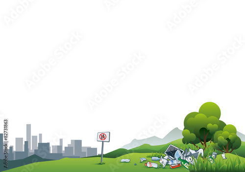 Trash in the Nature Enviroment Littering City Waste