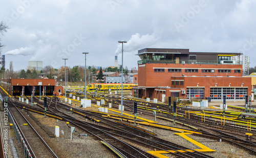 Canvas Print train depot of berlin subway next to the olympic stadium.