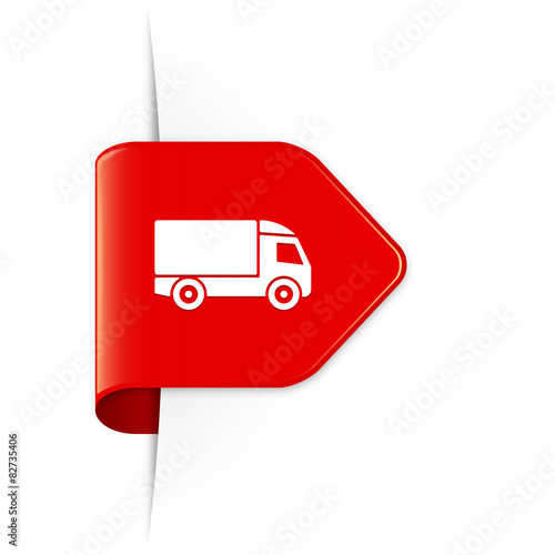 Truck - Roter Sticker Pfeil mit Schatten