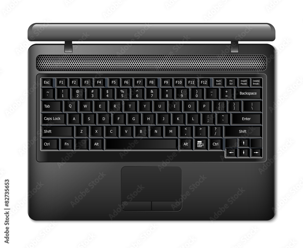 Vector laptop. Top view