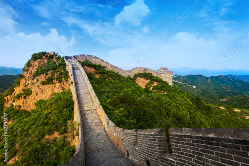 Great wall under sunshine during sunset