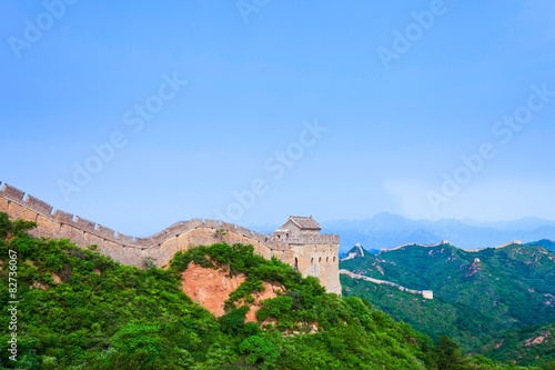 Great wall under sunshine during sunset