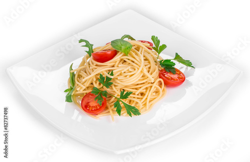 Italian pasta with tomatoes. 