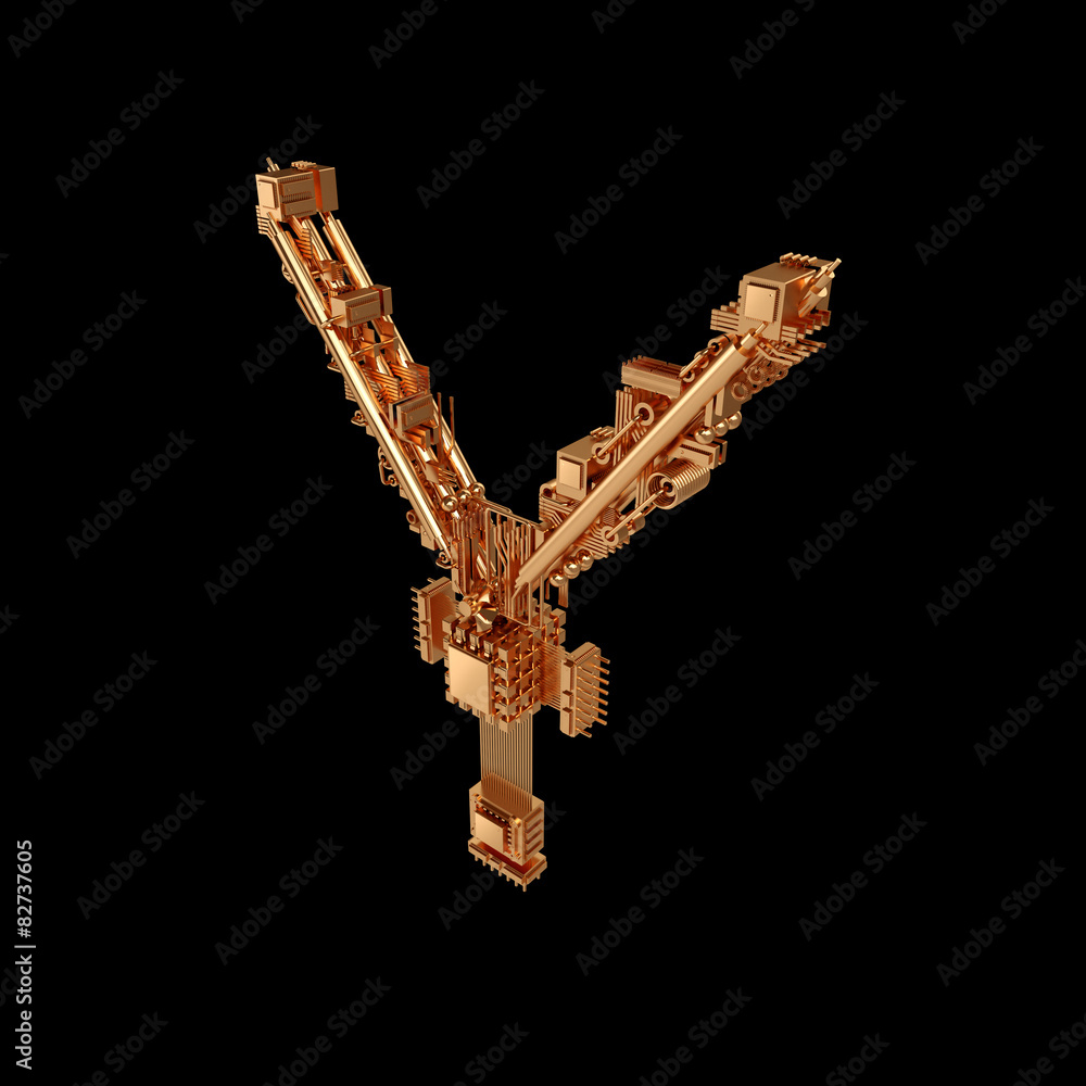 Fototapeta premium Business concept. Yen currency symbol of microchips