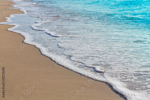 Wave of sea on the sand beach
