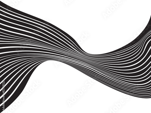 black and white mobious wave stripe optical design
