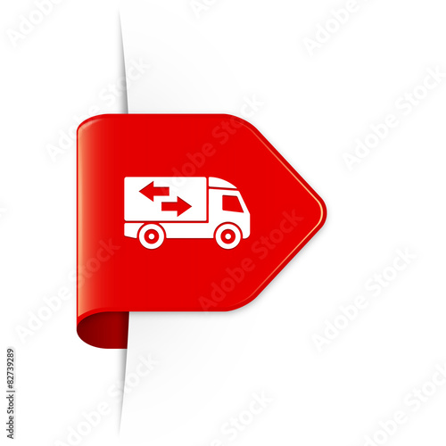 Truck, Move - Roter Sticker Pfeil mit Schatten