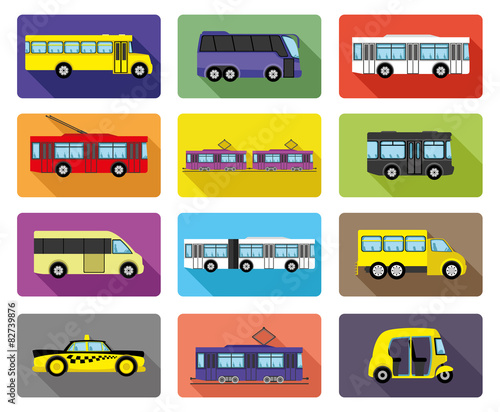 Vector icons. Public transport.