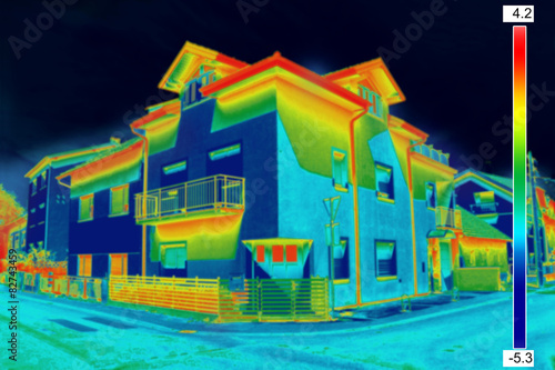 Thermovision image on House photo