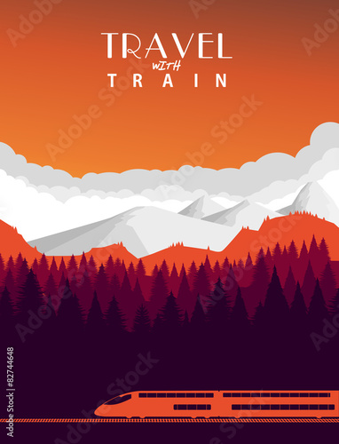 Travel with train background