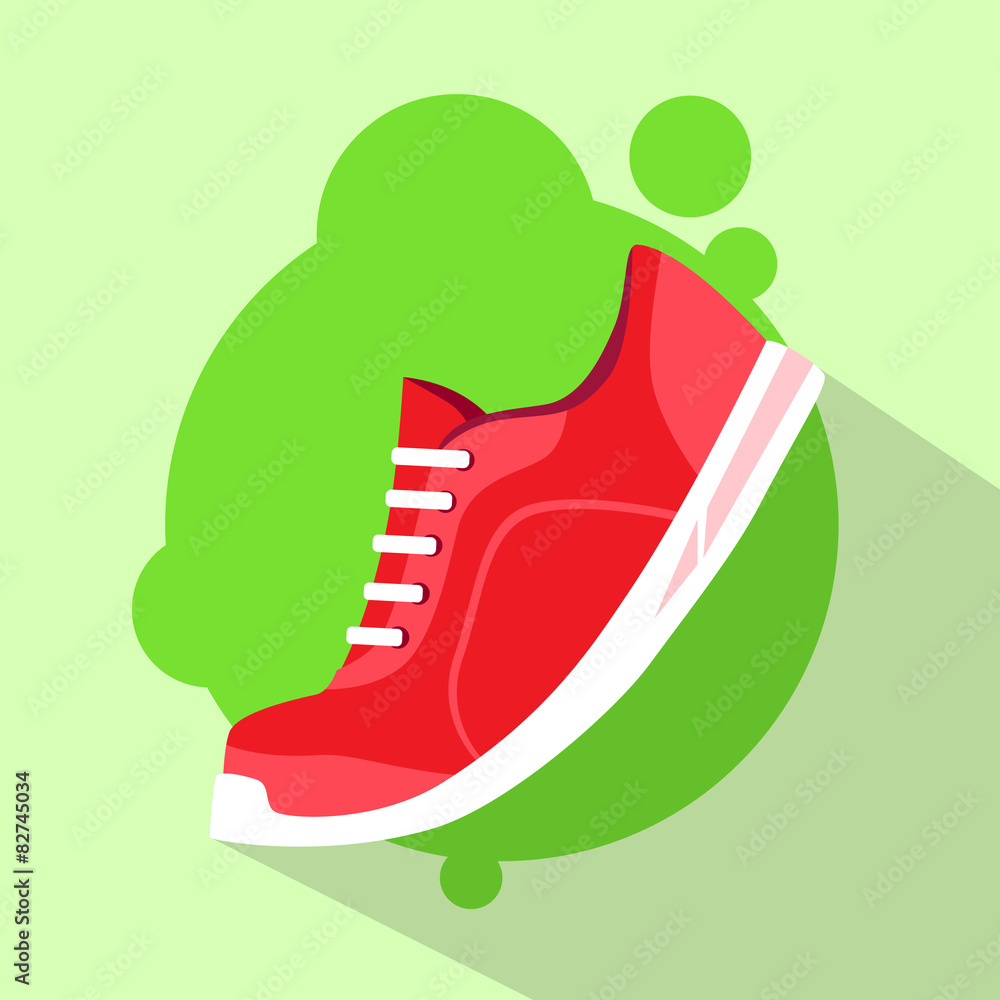 Sneaker Sport Running Shoe Flat Icon Vector Sneaker Sport Running Shoe Flat Icon Vector