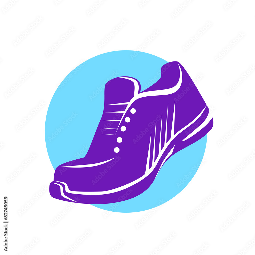 Sneaker Sport Running Shoe Flat Icon Vector Sneaker Sport Running Shoe Flat Icon Vector