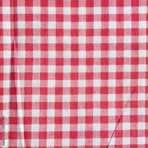 Red and white fabric texture, picnic tablecloth.