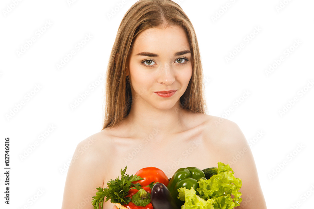 beautiful woman with vegetables beautiful woman with vegetables