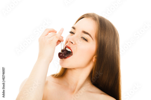 beautiful woman with cherry