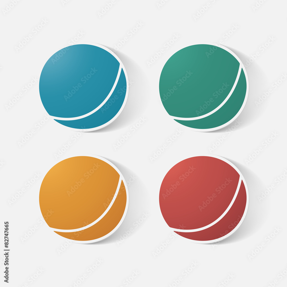 Paper clipped sticker: children's ball Paper clipped sticker: children's ball