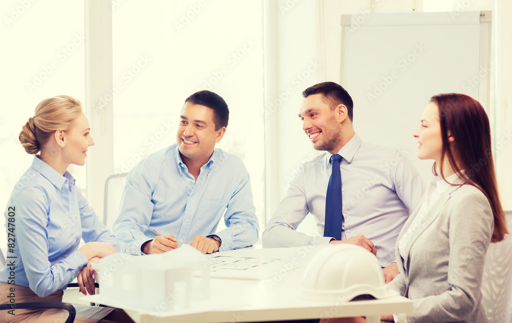 happy team of architects and designers in office happy team of architects and designers in office
