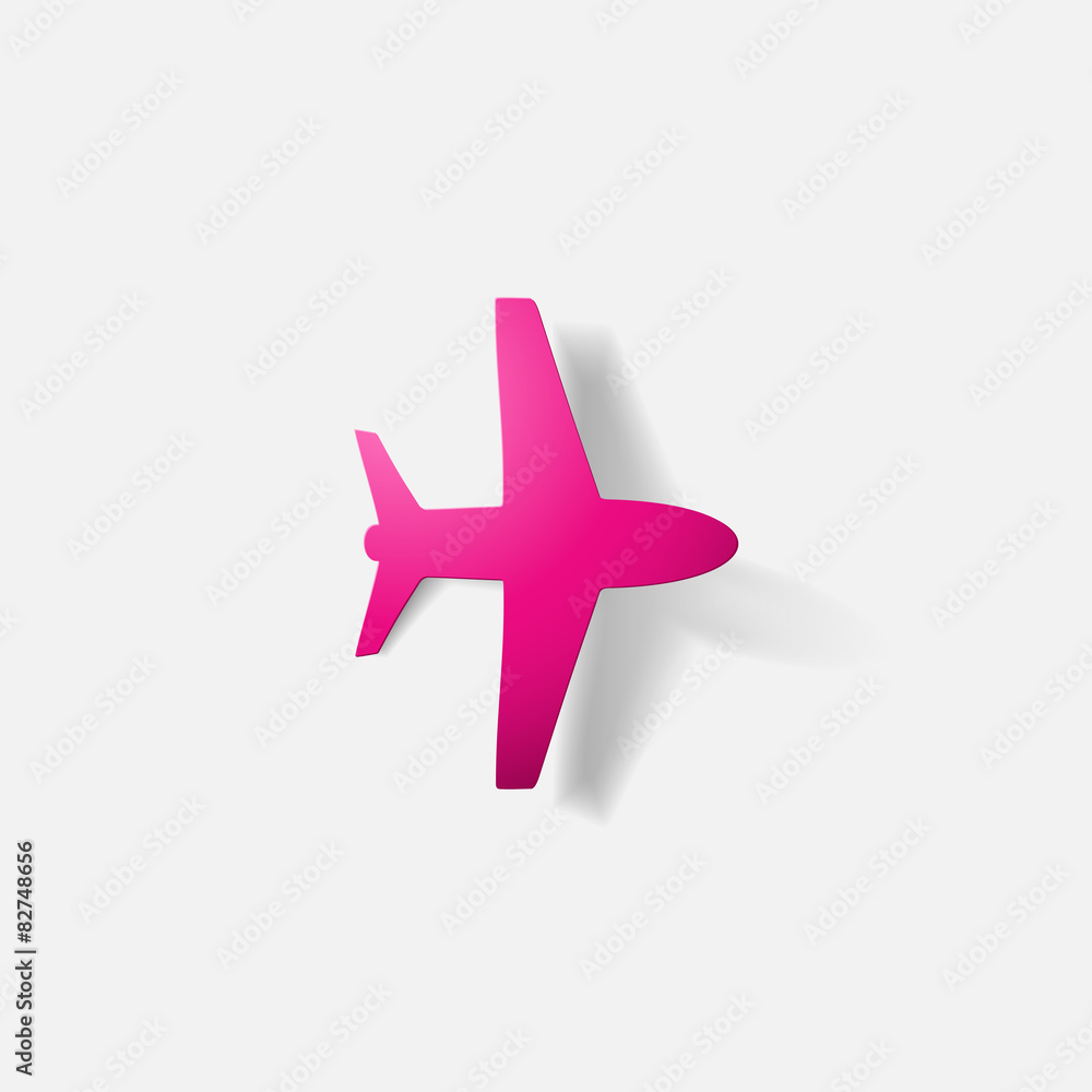 Paper clipped sticker: aircraft airliner Paper clipped sticker: aircraft airliner